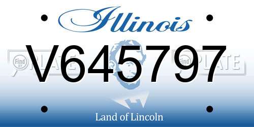 V645797 Illinois License Plate