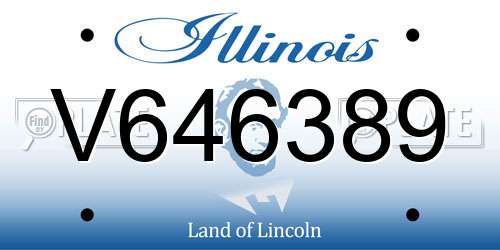 V646389 Illinois License Plate