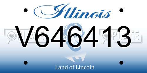 V646413 Illinois License Plate