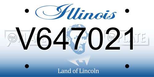 V647021 Illinois License Plate