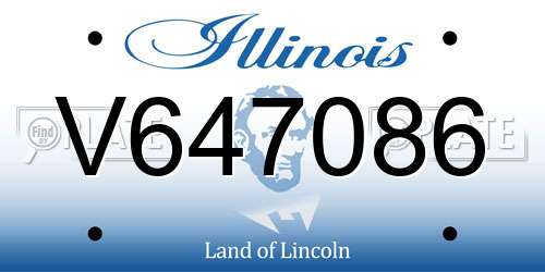 V647086 Illinois License Plate