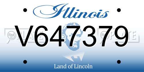 V647379 Illinois License Plate