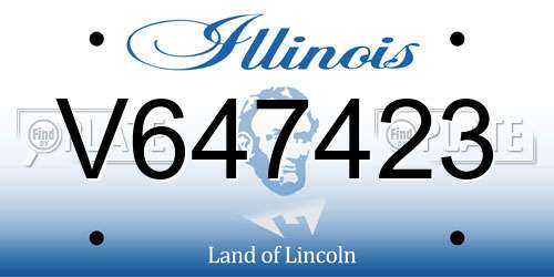 V647423 Illinois License Plate