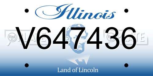 V647436 Illinois License Plate