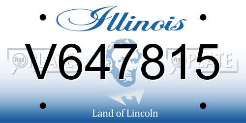 V647815 Illinois License Plate