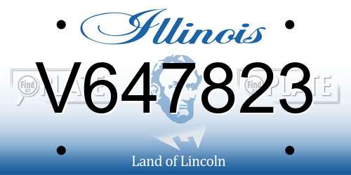 V647823 Illinois License Plate