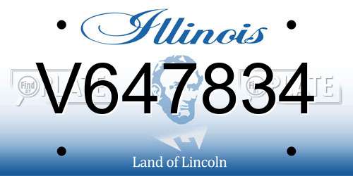 V647834 Illinois License Plate