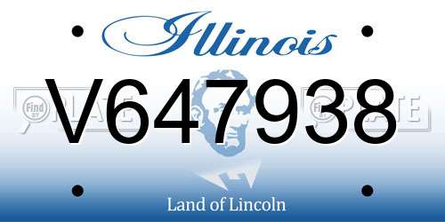 V647938 Illinois License Plate