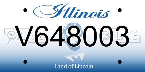 V648003 Illinois License Plate