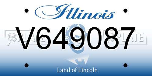 V649087 Illinois License Plate