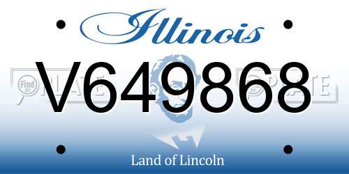 V649868 Illinois License Plate
