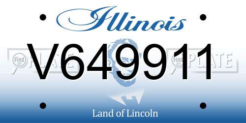 V649911 Illinois License Plate