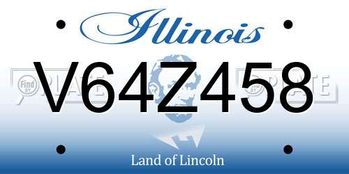 V64Z458 Illinois License Plate