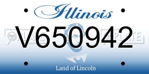 V650942 Illinois License Plate