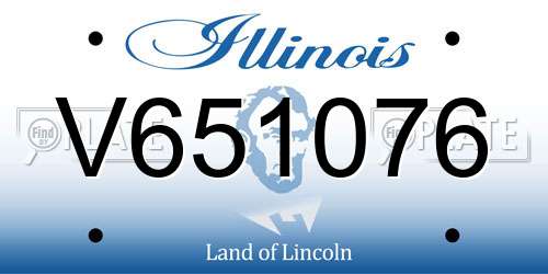 V651076 Illinois License Plate