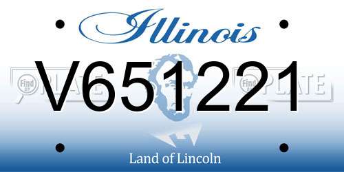 V651221 Illinois License Plate