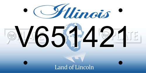 V651421 Illinois License Plate