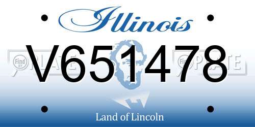 V651478 Illinois License Plate
