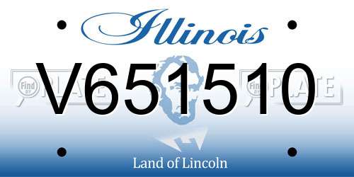 V651510 Illinois License Plate