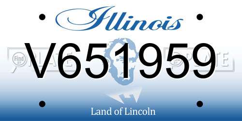 V651959 Illinois License Plate