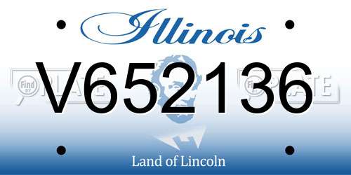 V652136 Illinois License Plate