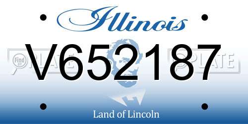 V652187 Illinois License Plate