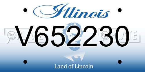 V652230 Illinois License Plate