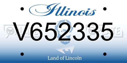 V652335 Illinois License Plate