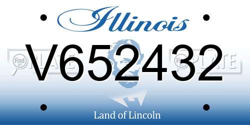 V652432 Illinois License Plate