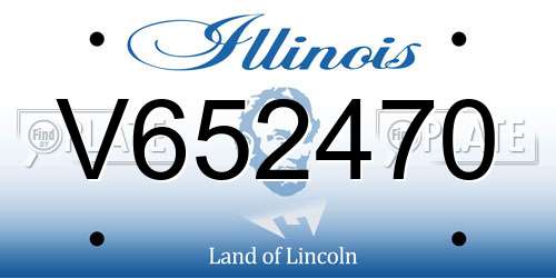 V652470 Illinois License Plate