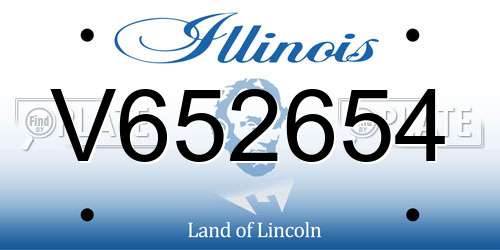 V652654 Illinois License Plate