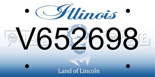 V652698 Illinois License Plate