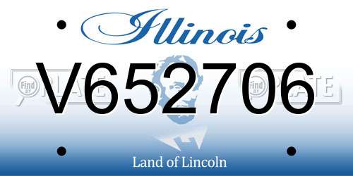 V652706 Illinois License Plate
