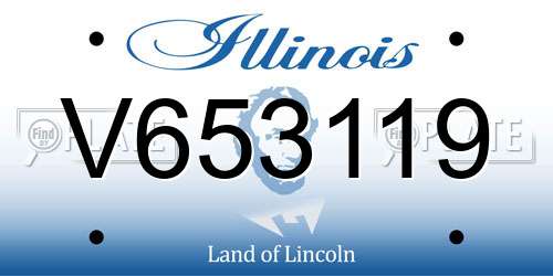 V653119 Illinois License Plate