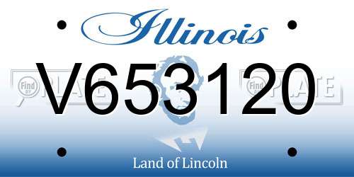 V653120 Illinois License Plate