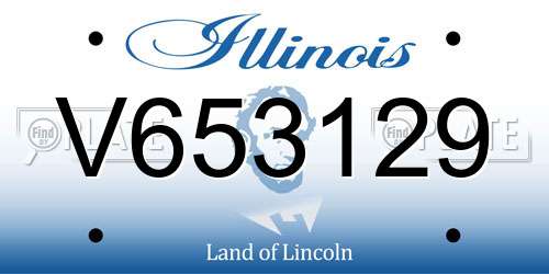 V653129 Illinois License Plate