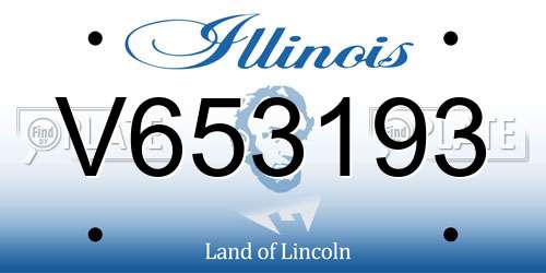 V653193 Illinois License Plate