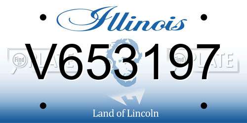 V653197 Illinois License Plate