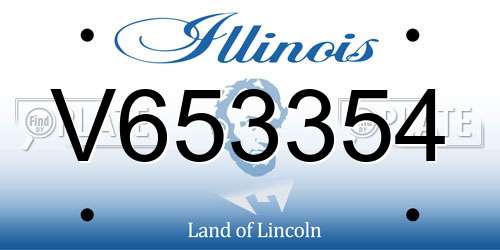 V653354 Illinois License Plate