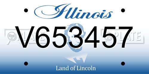 V653457 Illinois License Plate