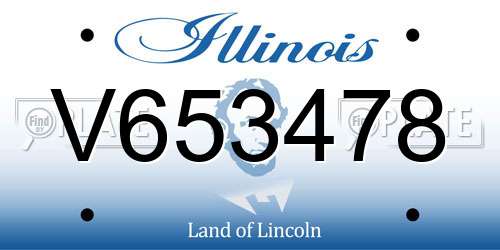 V653478 Illinois License Plate