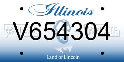 V654304 Illinois License Plate