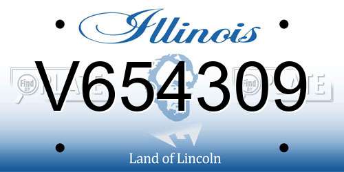 V654309 Illinois License Plate