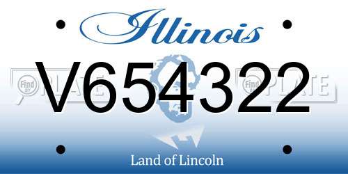 V654322 Illinois License Plate