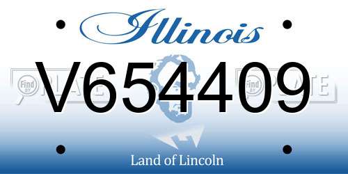 V654409 Illinois License Plate