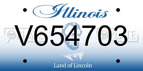 V654703 Illinois License Plate