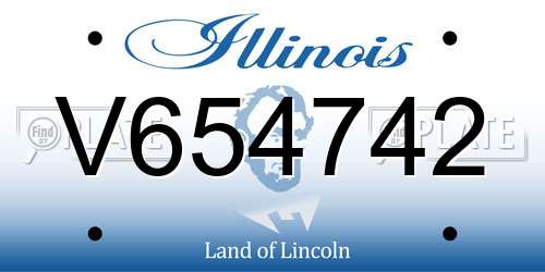 V654742 Illinois License Plate