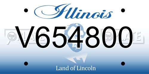 V654800 Illinois License Plate
