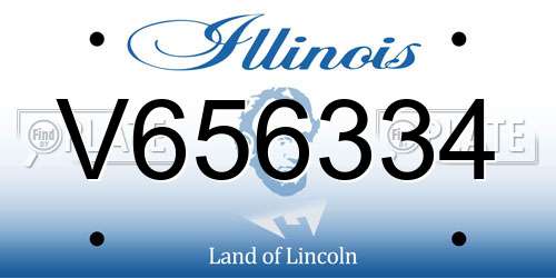 V656334 Illinois License Plate
