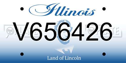 V656426 Illinois License Plate